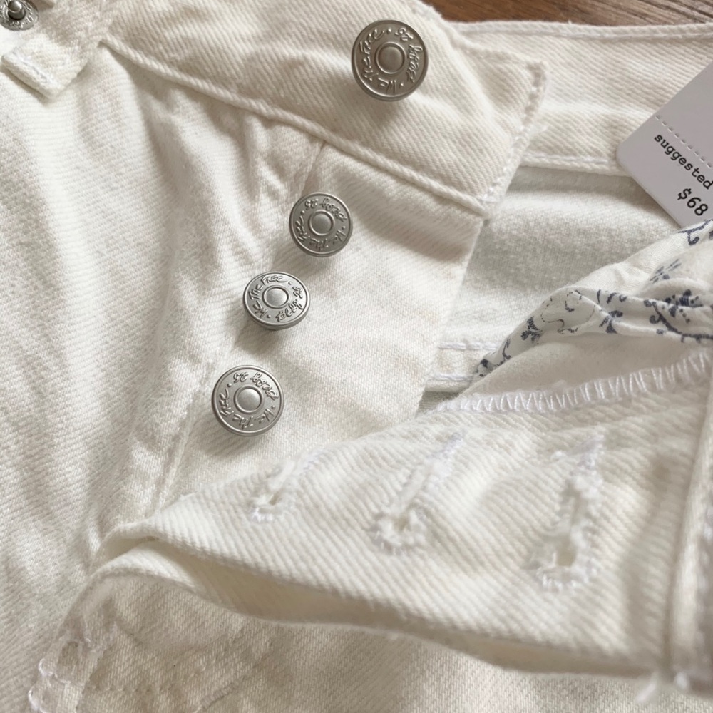 Free People Sophia High Waist White Denim Shorts 30 NWT - Picture 7 of 8